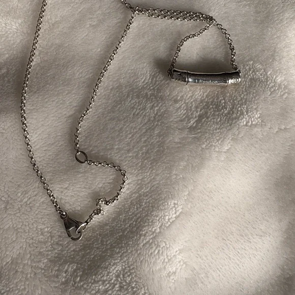 John Hardy Bamboo Sterling Silver Slider Pendant Necklace - Picture 9 of 10